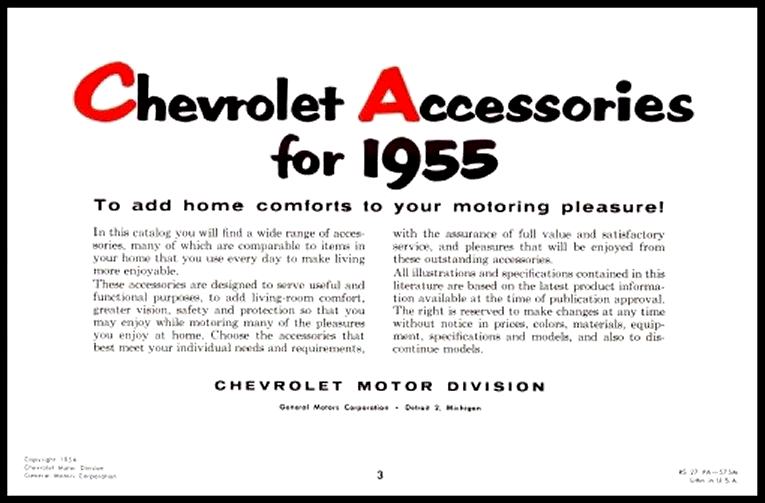 1955 Chevrolet Accessories Booklet Page 6